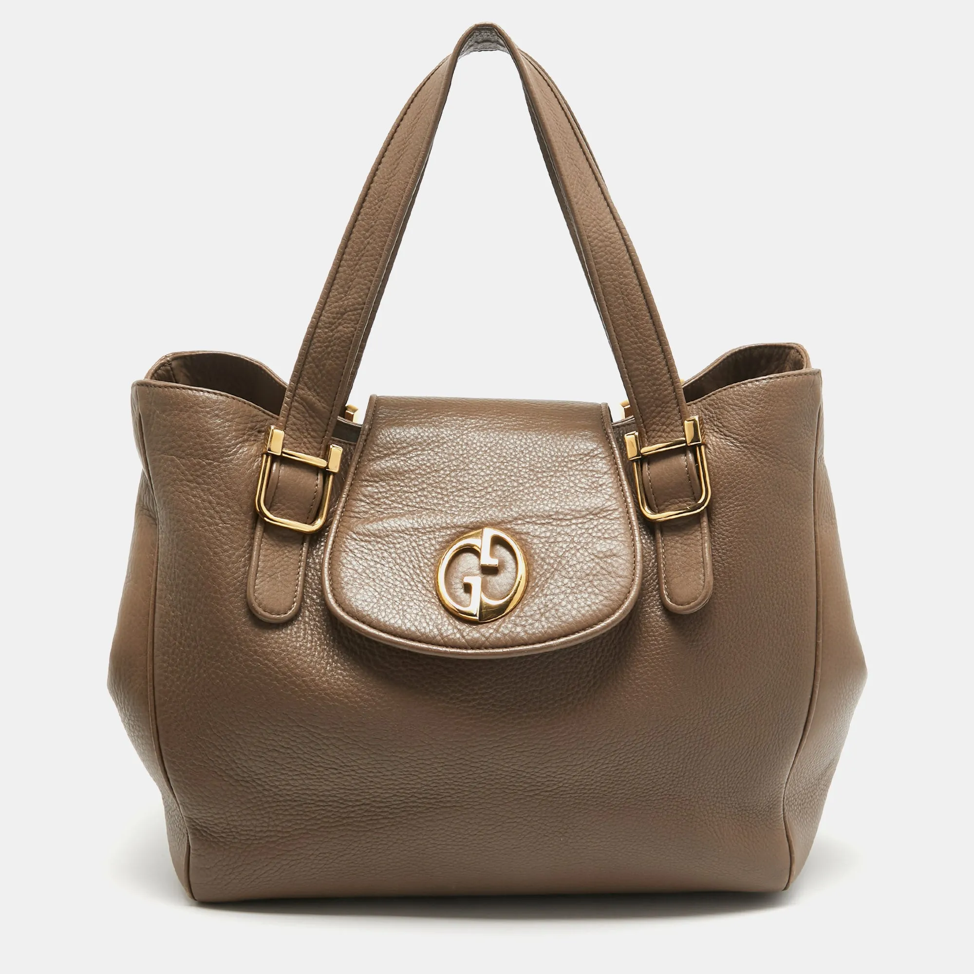 Beige Leather 1973 Flap Tote