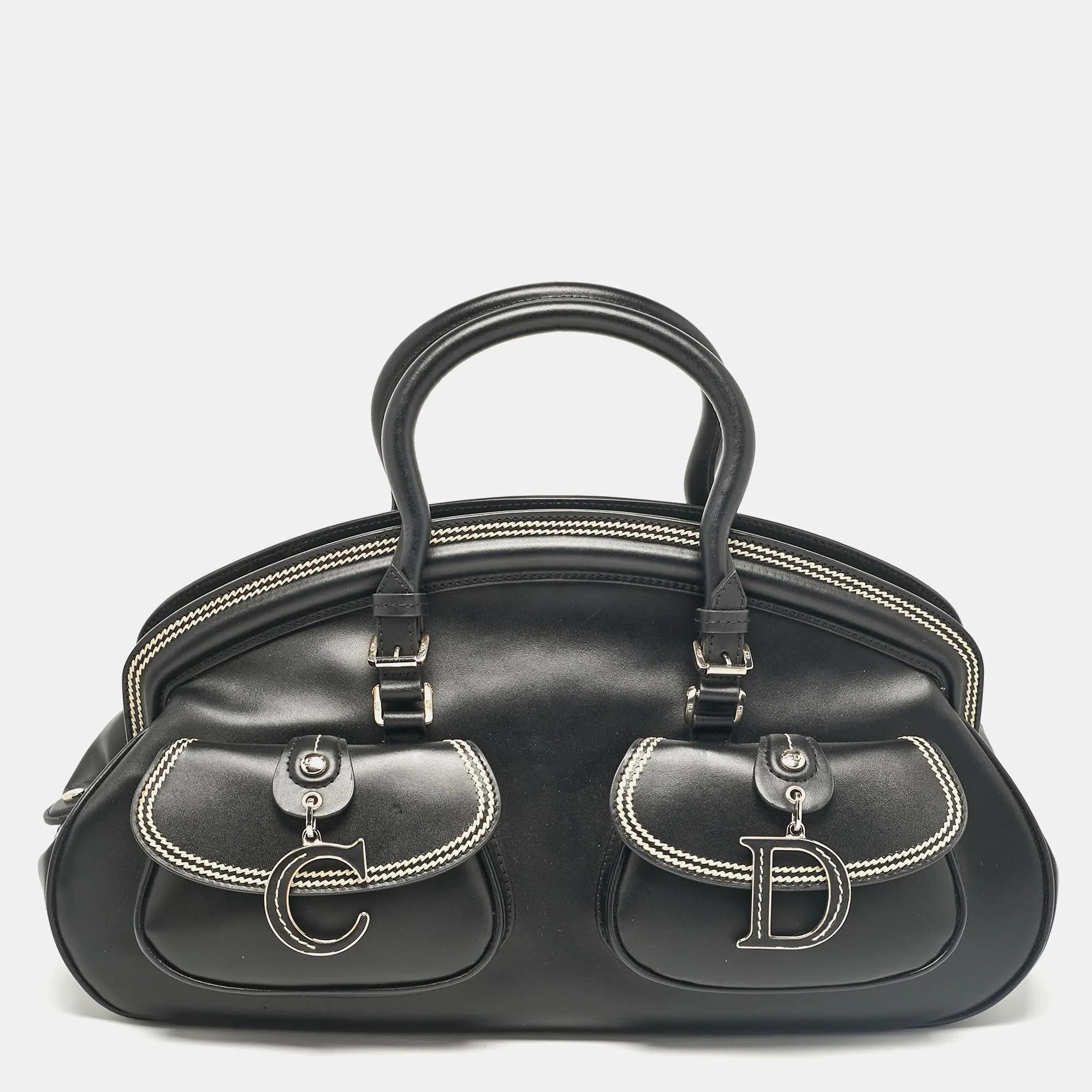 Black Leather Detective Satchel