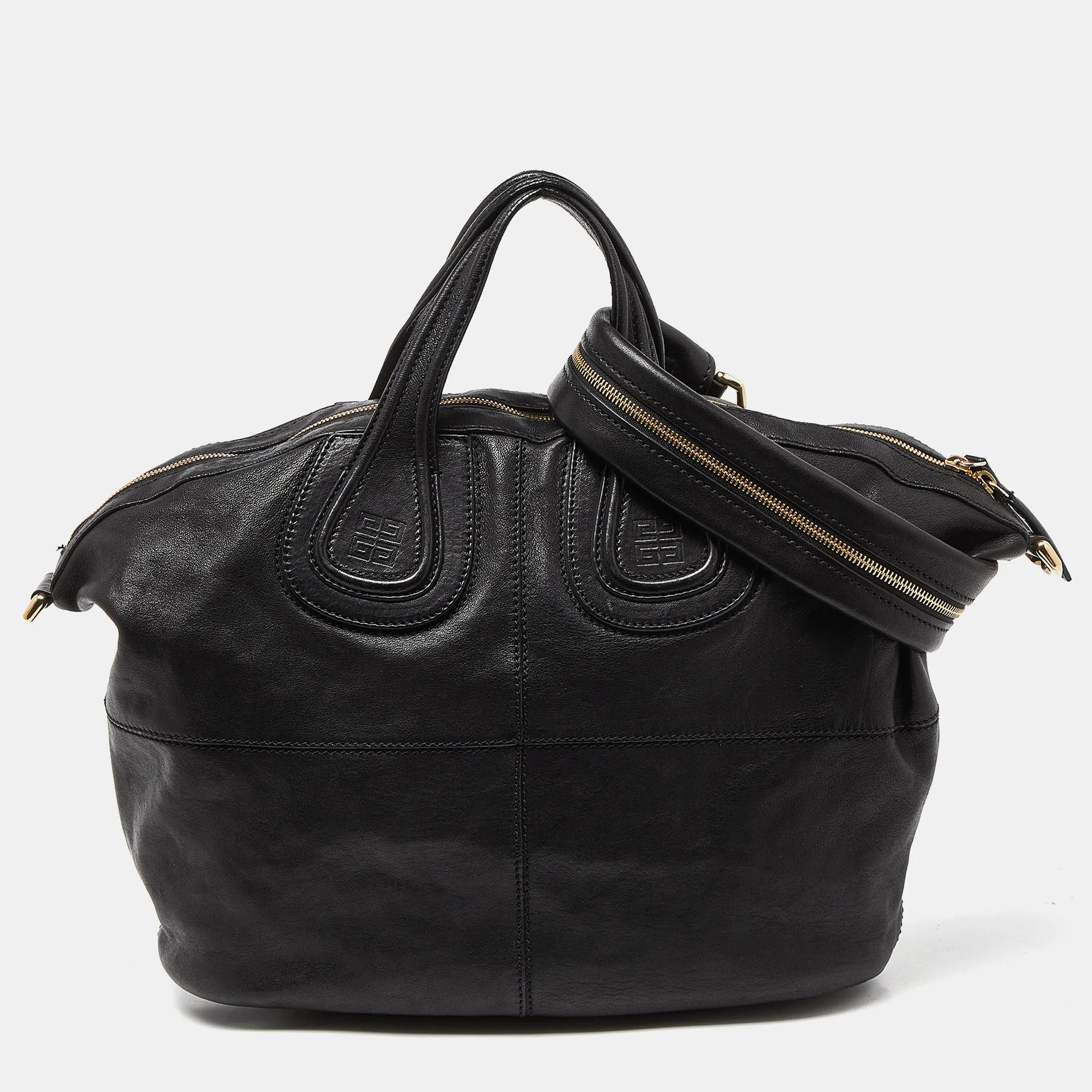 Black Leather Medium Nightingale Satchel