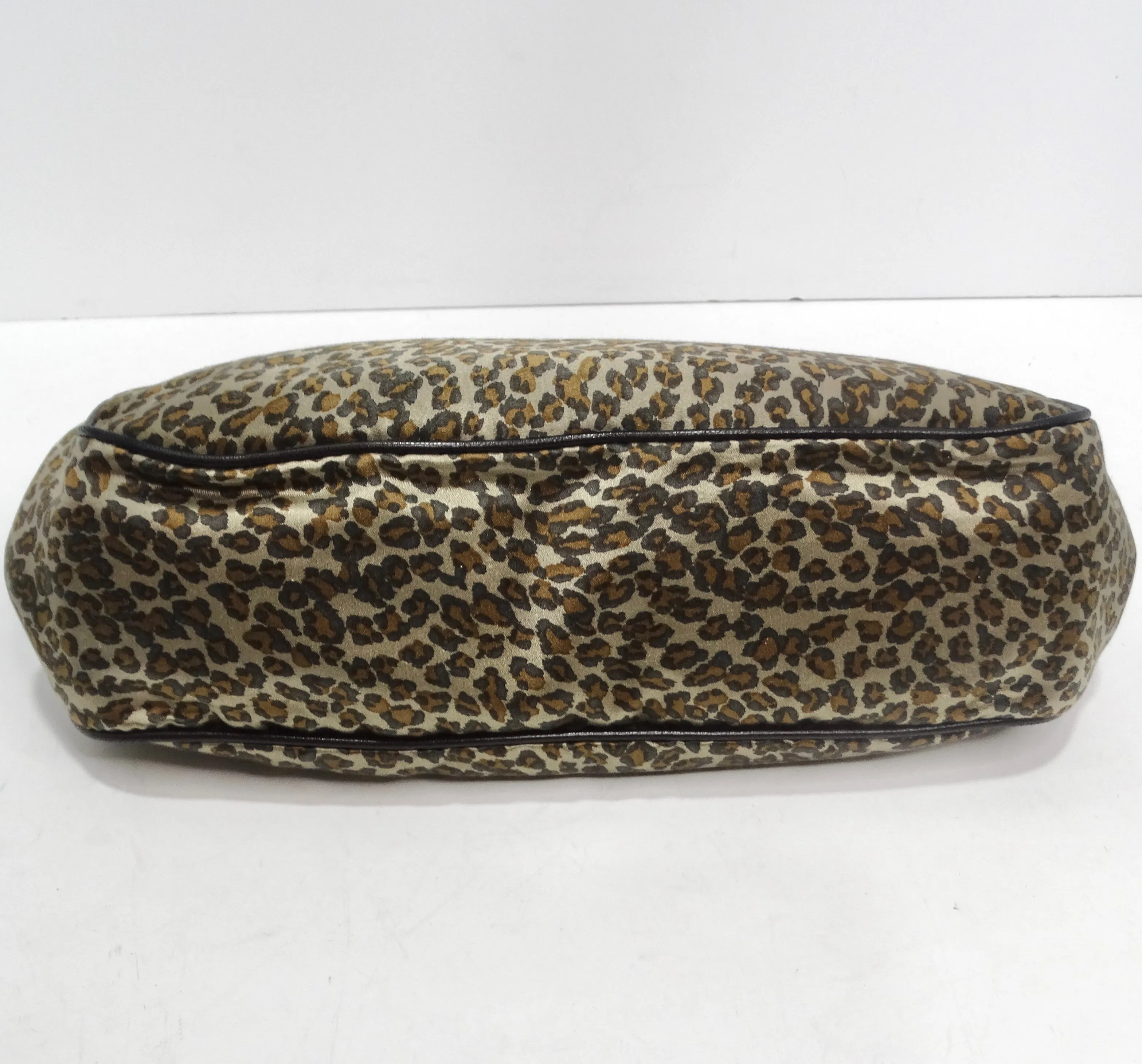 Bottega Veneta 1980s Leopard Print Satin Clutch