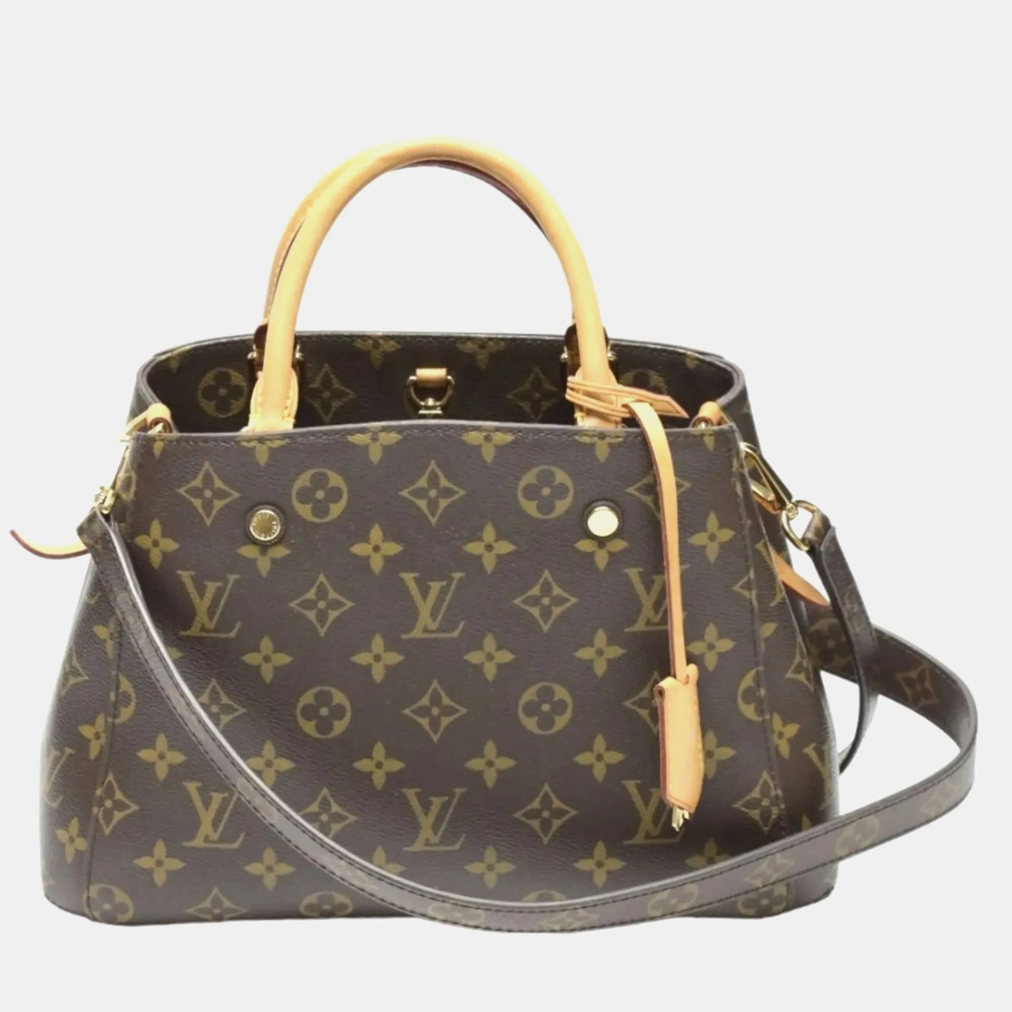 Brown Monogram Canvas BB Montaigne Satchel Bag