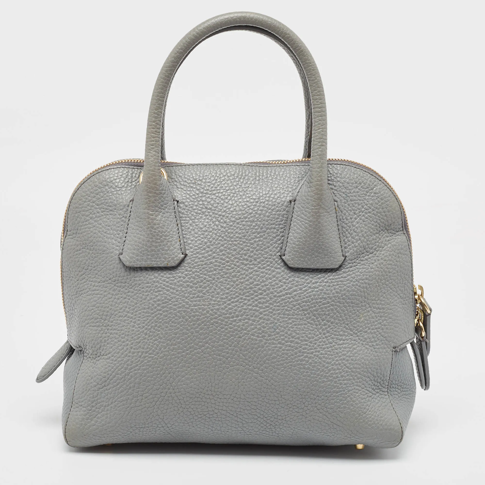 BURBERRY Grey Leather Greenwood Satchel