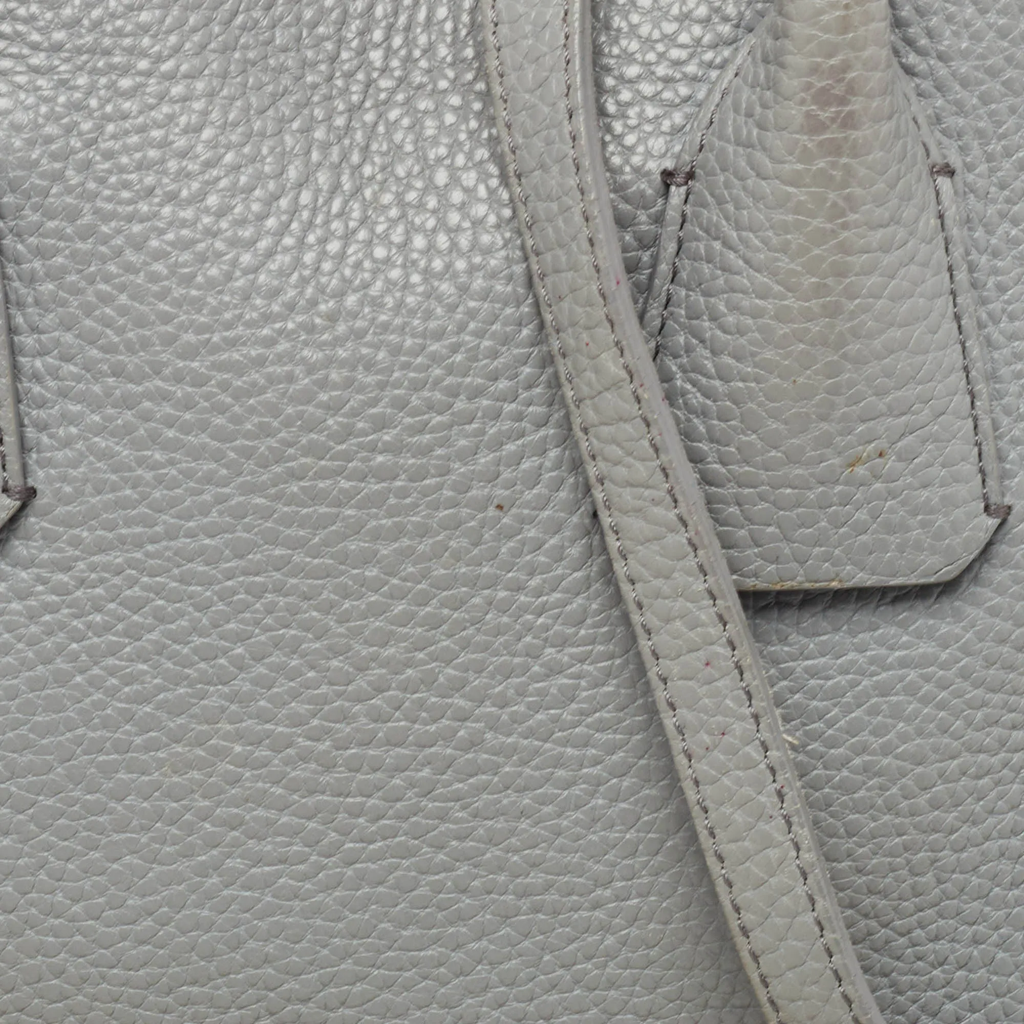 BURBERRY Grey Leather Greenwood Satchel