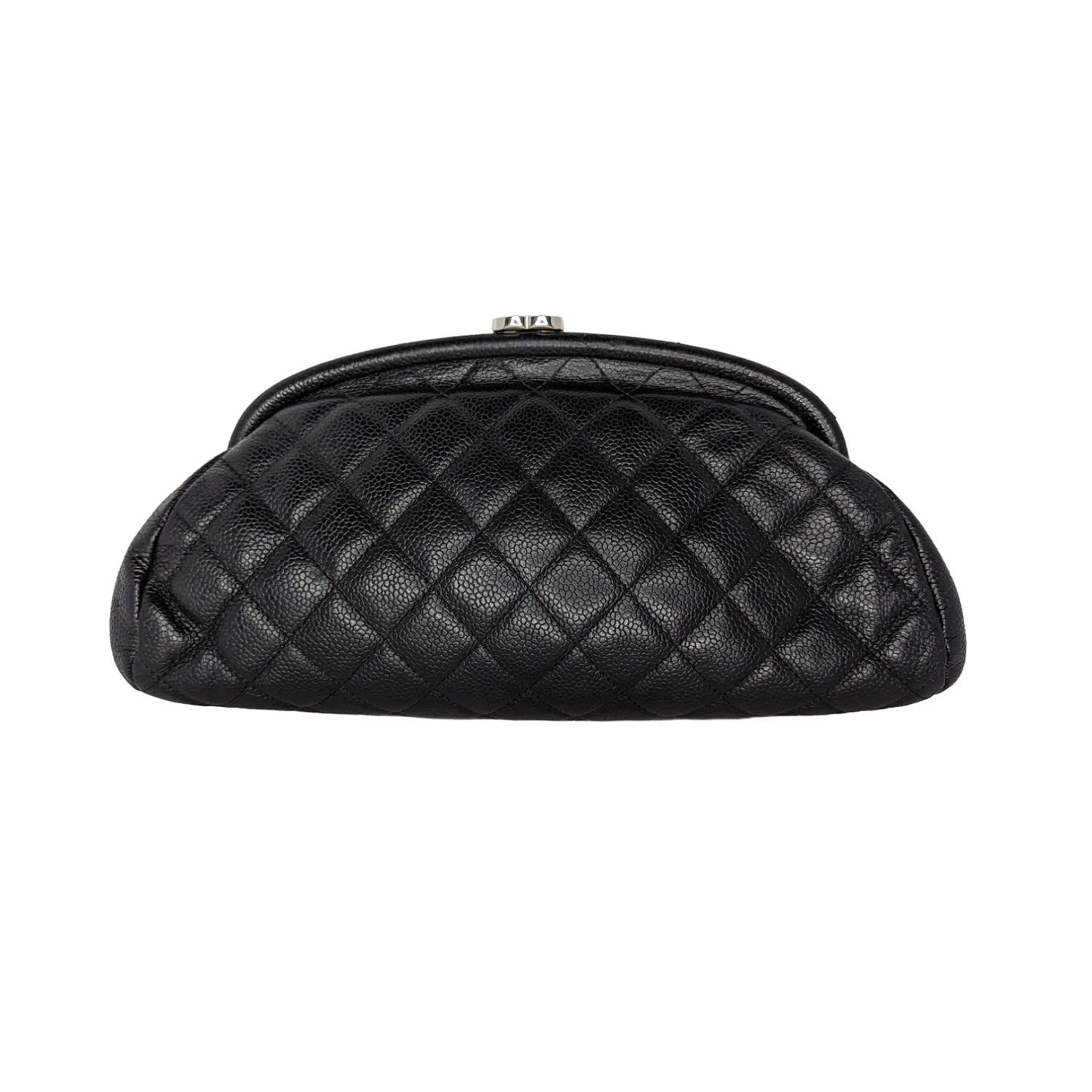 Chanel Black Quilted Caviar Leather Timeless Clutch