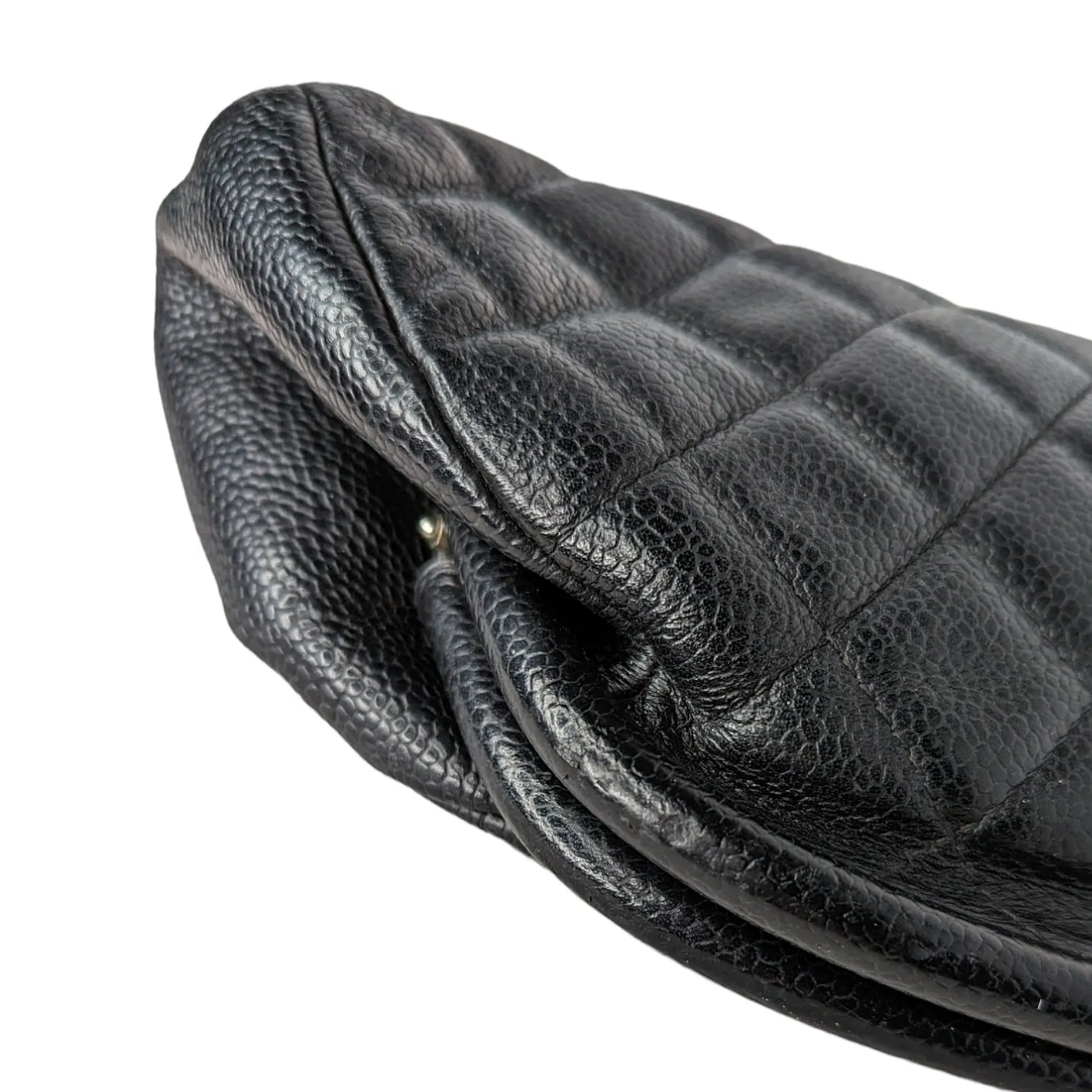 Chanel Black Quilted Caviar Leather Timeless Clutch