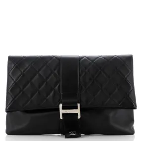 Chanel Fold Over Clutch Quilted Lambskin