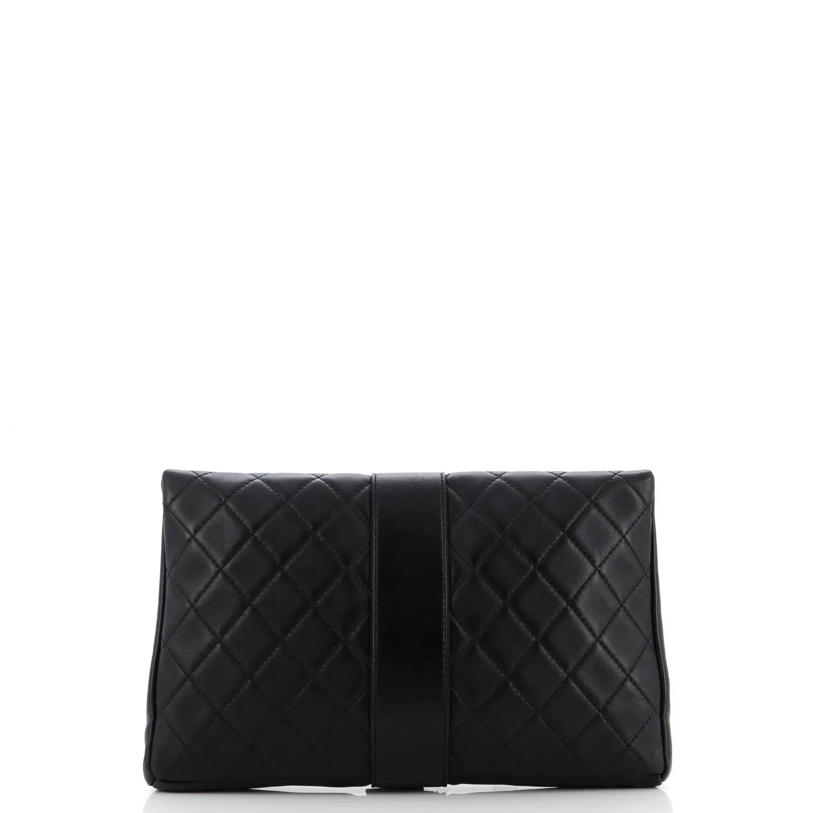 Chanel Fold Over Clutch Quilted Lambskin