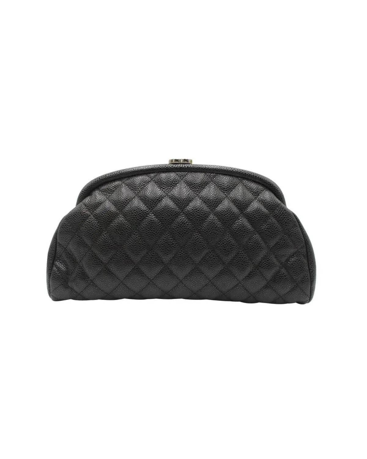 Chanel Timeless Clutch in Black Quilted Caviar Leather