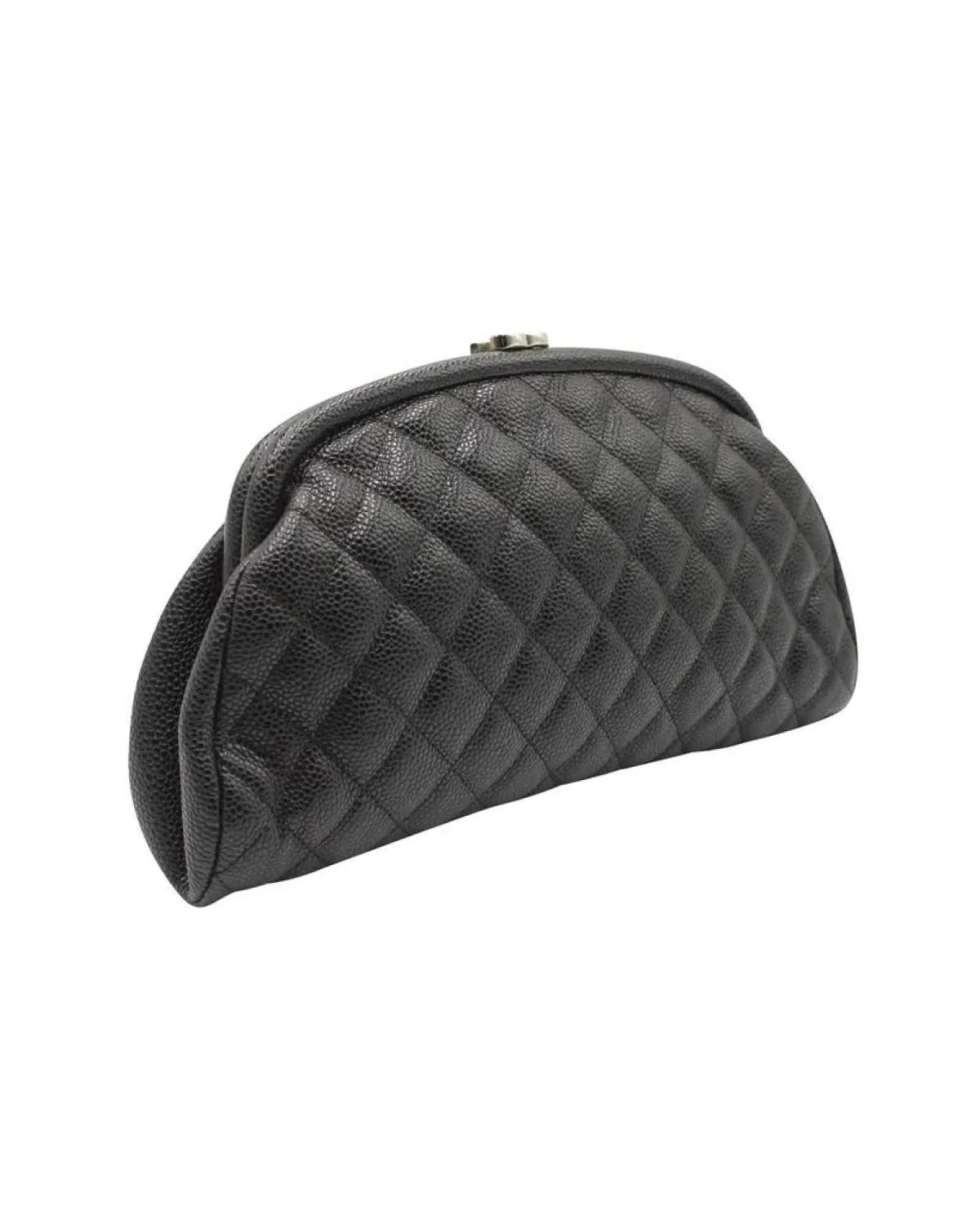 Chanel Timeless Clutch in Black Quilted Caviar Leather