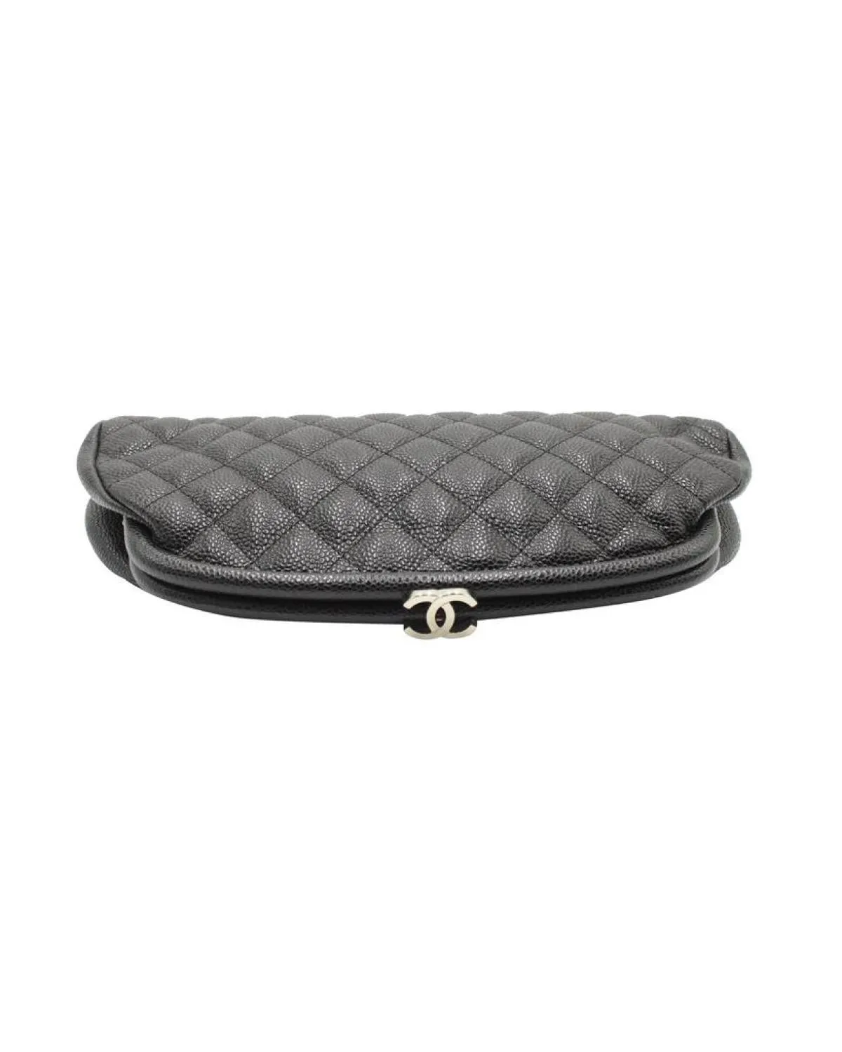 Chanel Timeless Clutch in Black Quilted Caviar Leather