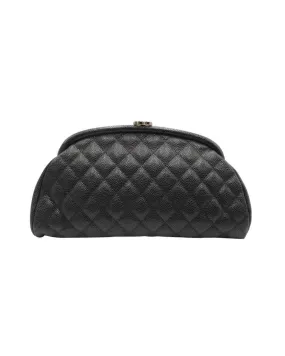 Chanel Timeless Clutch in Black Quilted Caviar Leather