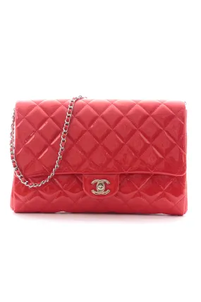 Chanel Timeless Patent Quilted Leather Flap Clutch