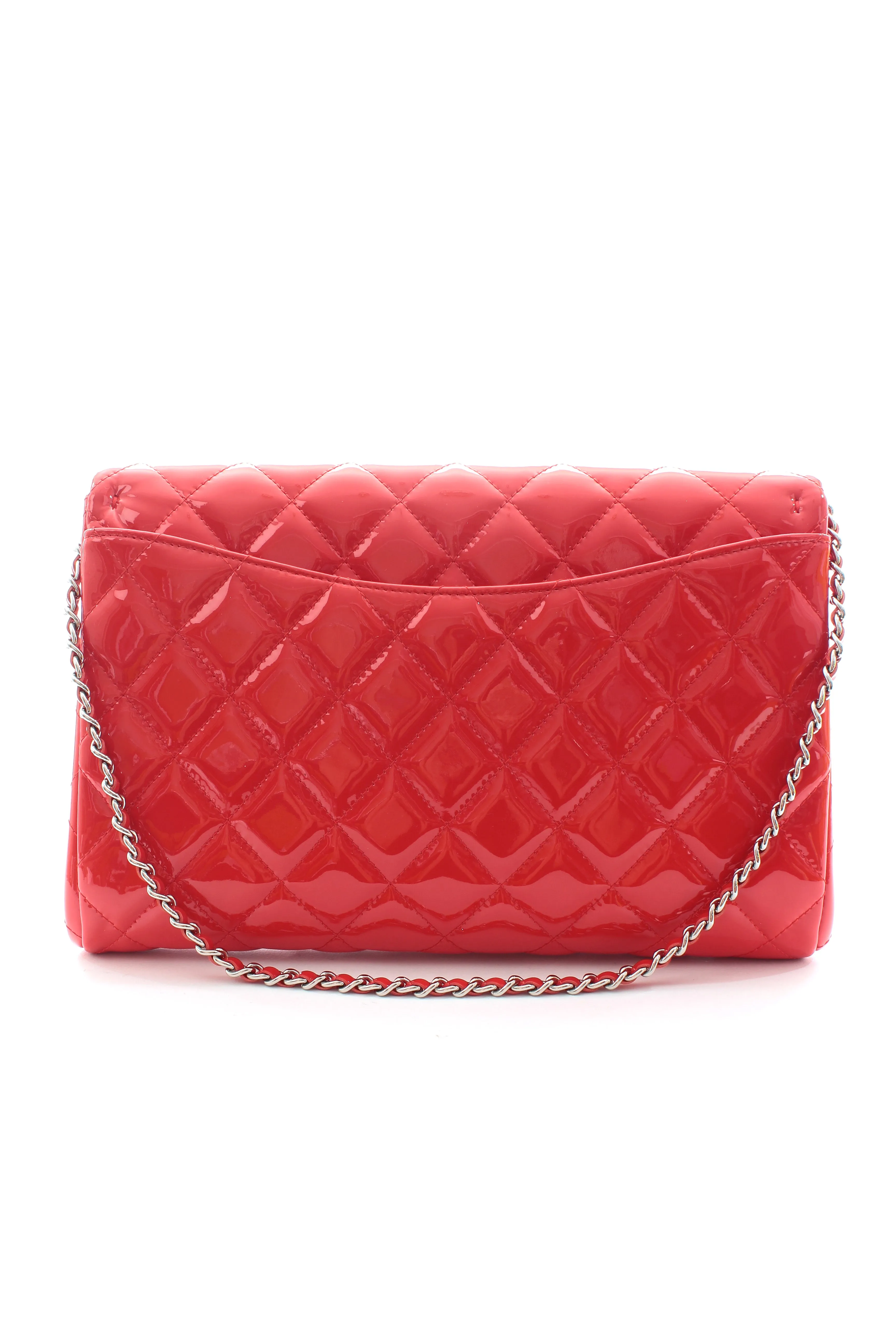 Chanel Timeless Patent Quilted Leather Flap Clutch