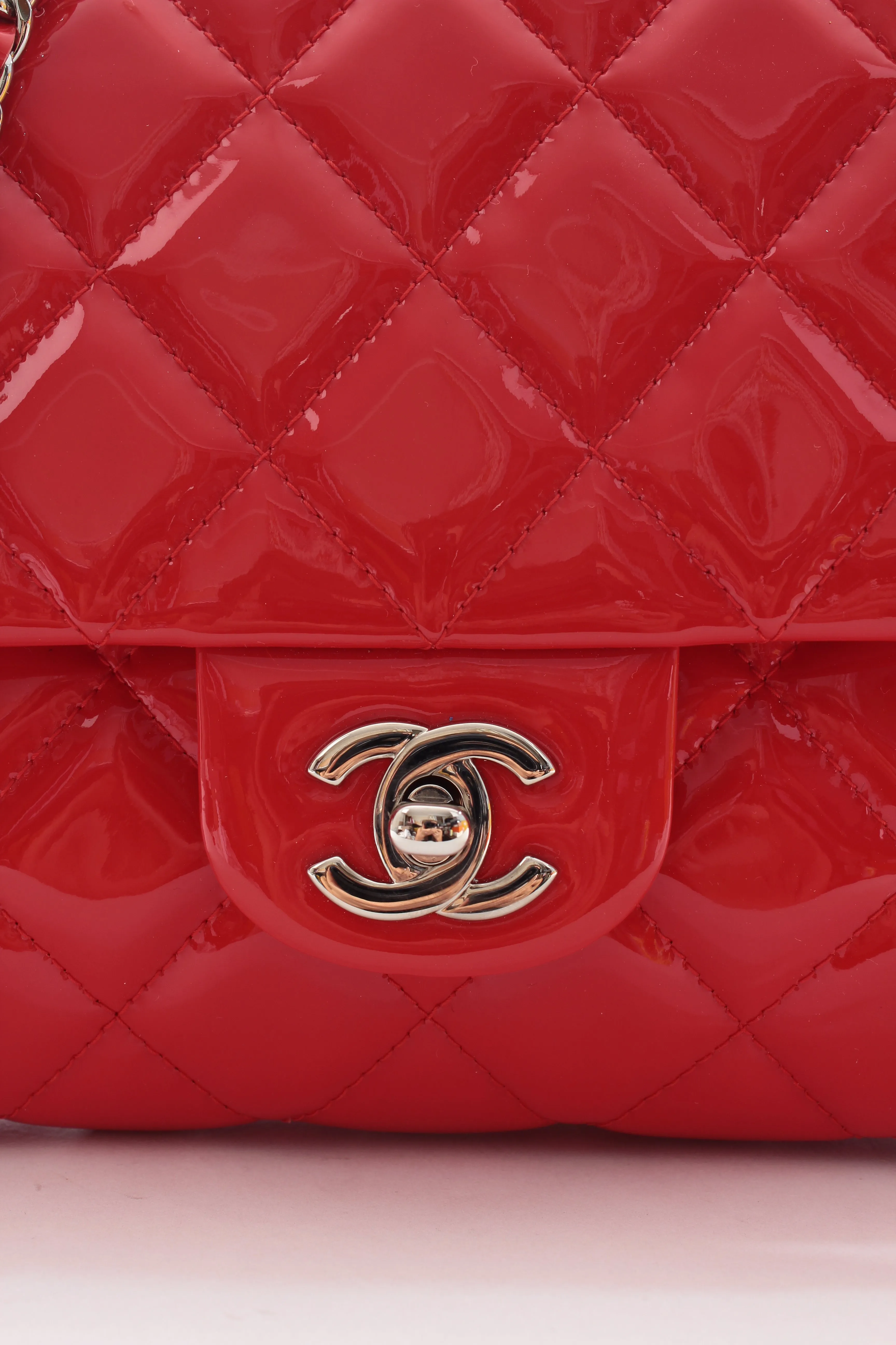 Chanel Timeless Patent Quilted Leather Flap Clutch