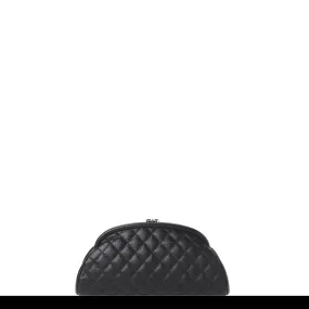 Chanel Vintage 90's Black Caviar Diamond Quilted Timeless Clutch