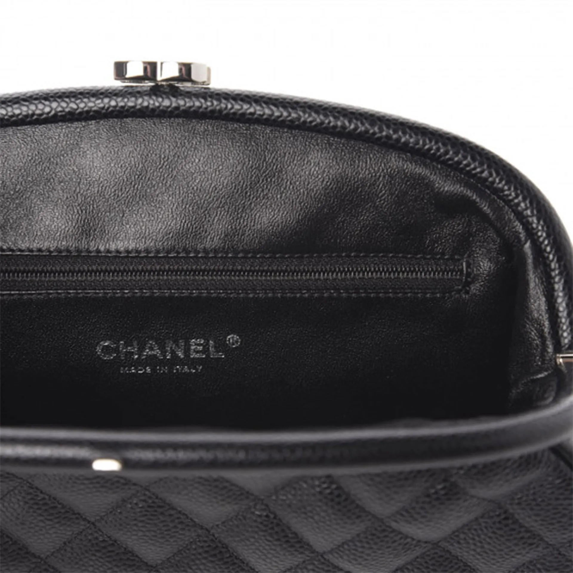 Chanel Vintage 90's Black Caviar Diamond Quilted Timeless Clutch