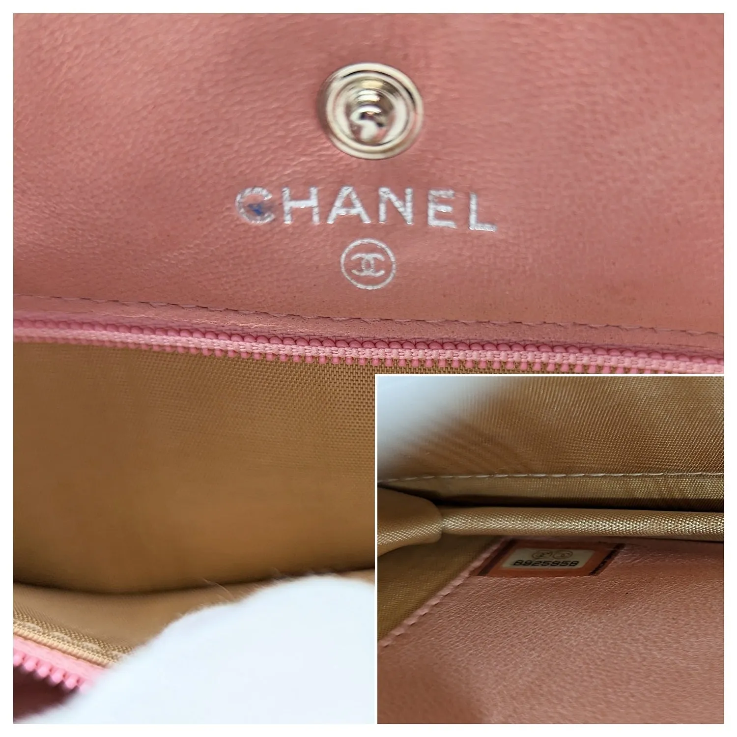 Chanel Vintage Pink Caviar Timeless Wallet On Chain WOC