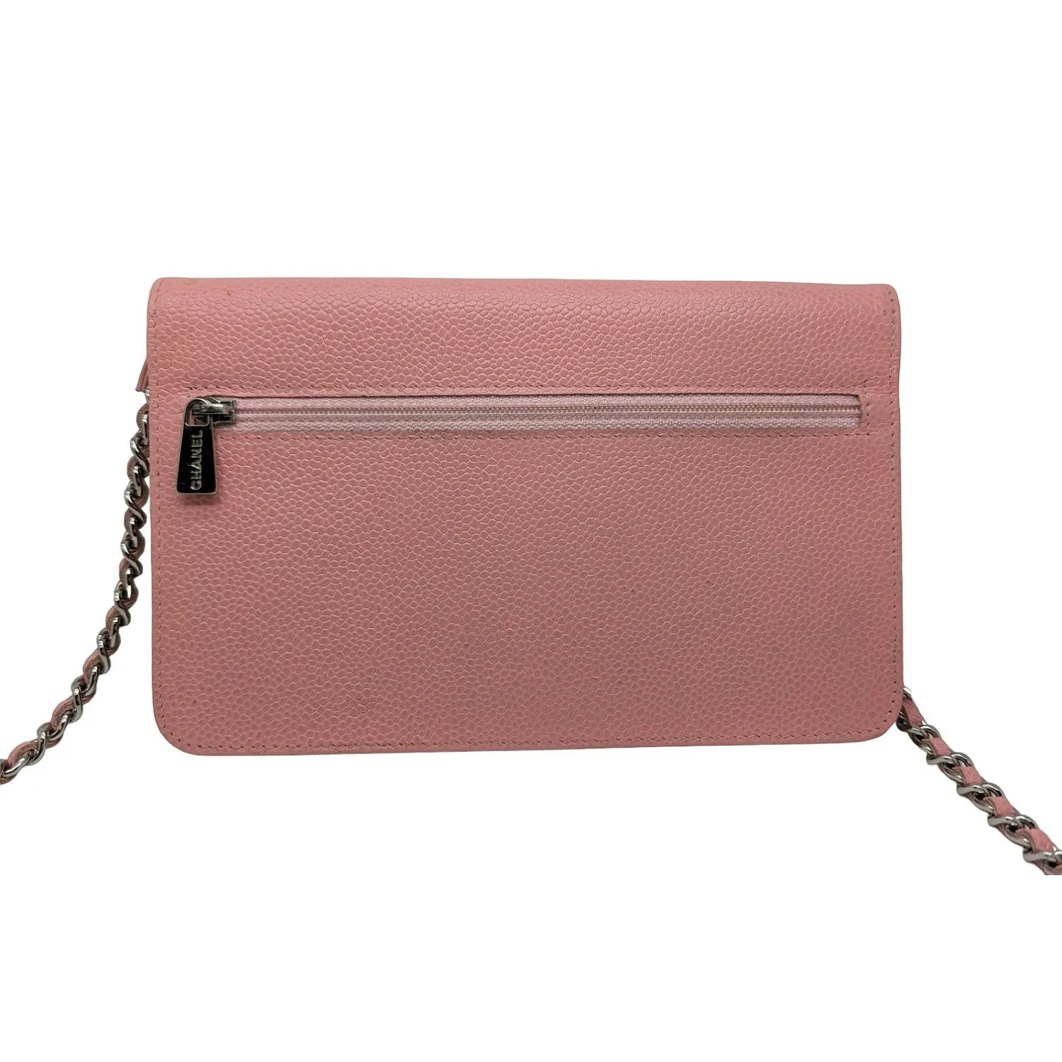 Chanel Vintage Pink Caviar Timeless Wallet On Chain WOC