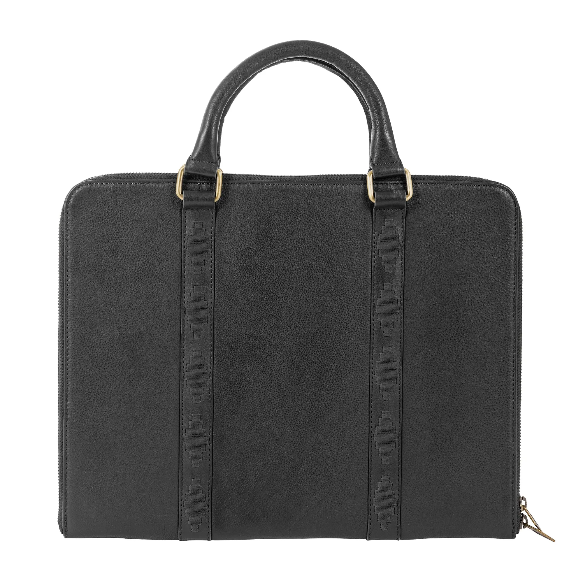 'Clara' Briefcase - Black Leather