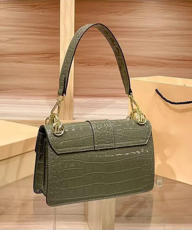 Classy Green Durable Calf Leather Satchel Bag Handbag RB041