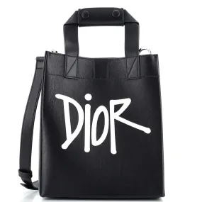 Dior x Shawn Stussy D-Dior Tote Leather with Applique Small