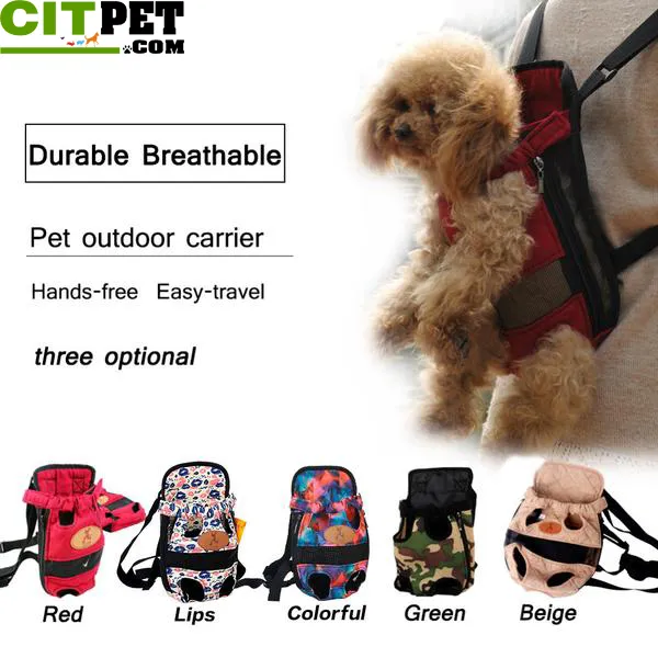 Dog carrier fashion red color Travel Dog Backpack Breathable Pet Bags Shoulder