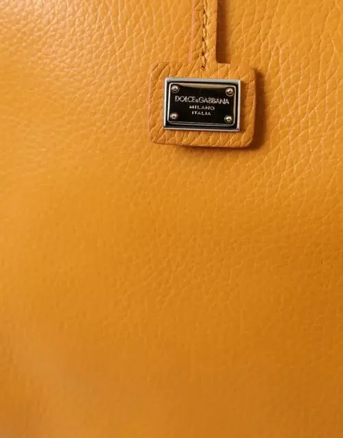 Dolce & Gabbana YELLOW LEATHER HAND SHOULDER PURSE SATCHEL SICILY BAG