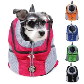 Double Shoulder Pet Travel Backpack with Mesh Design