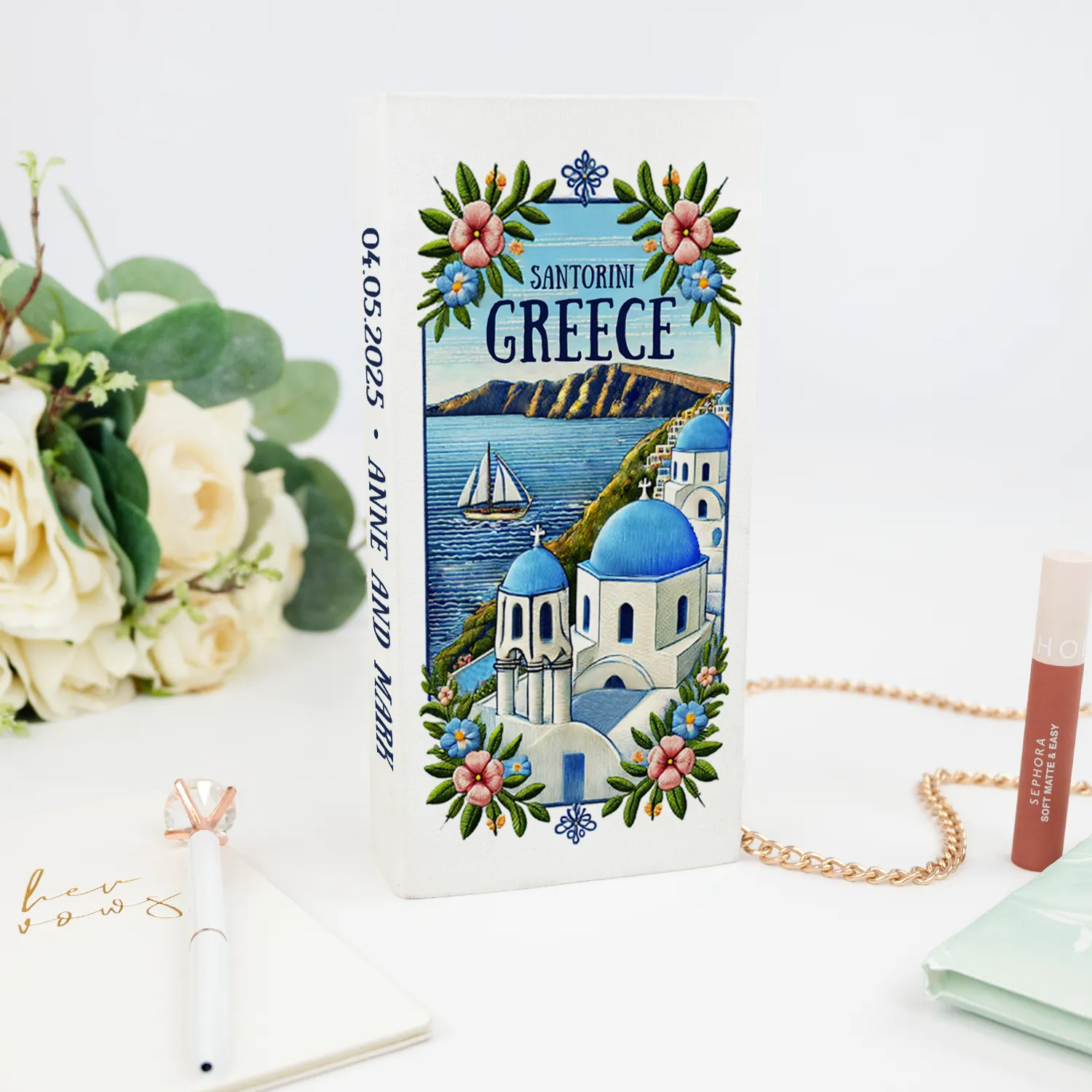 Embroidered Greece Storybook Clutch Bags