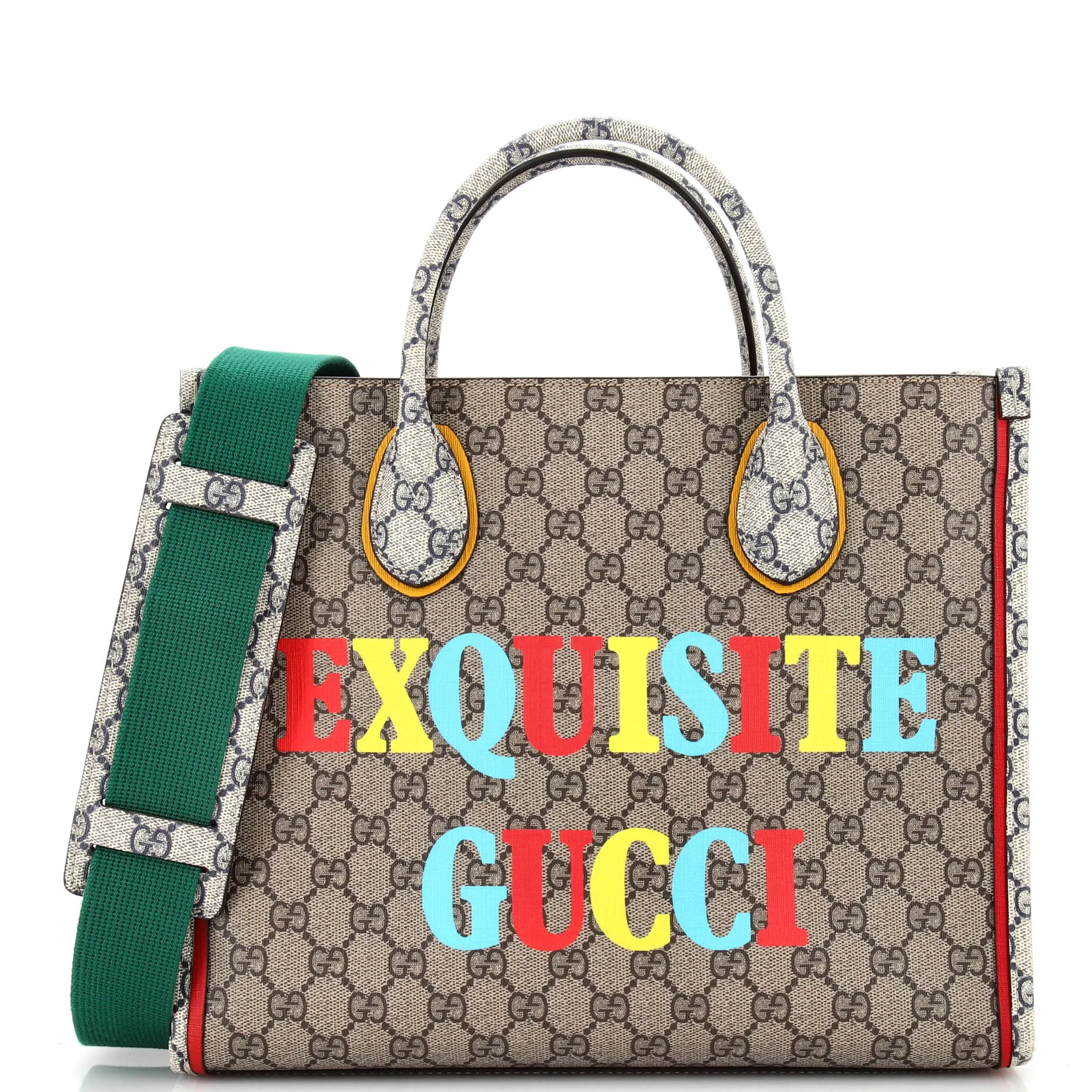 GUCCI Exquisite Vertical Tote Printed GG Coated Canvas Small