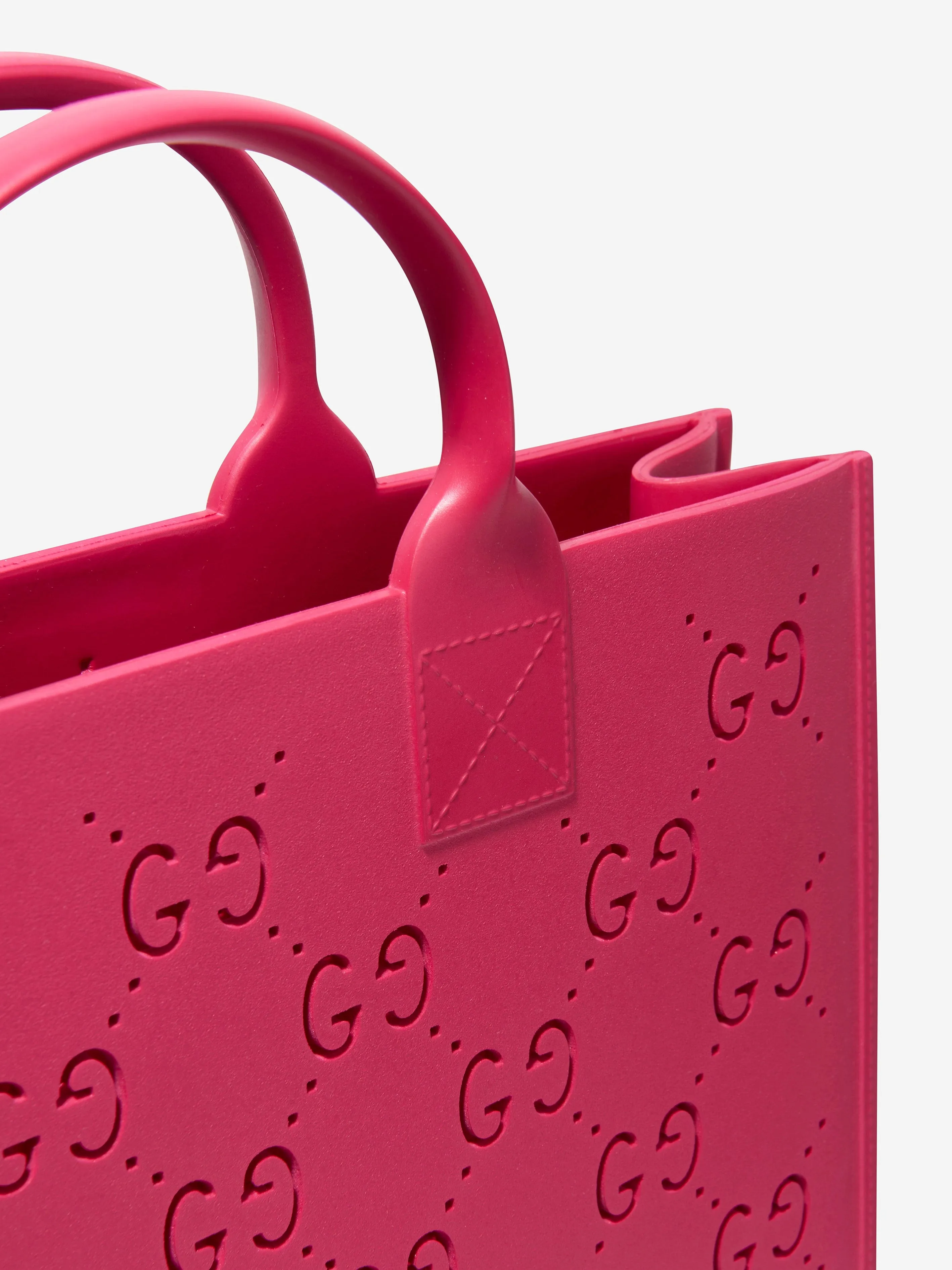 Gucci Girls Rubber GG Tote Bag in Pink