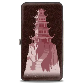 Hinged Wallet - Avatar Last Airbender FIRE NATION Castle and Icon Black/Pinks