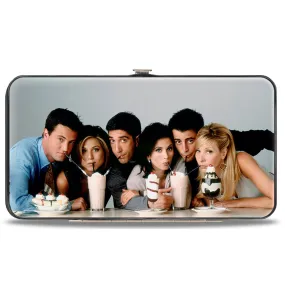 Hinged Wallet - FRIENDS Vivid 6-Character Milk Shake Pose   Logo Black White Multi Color