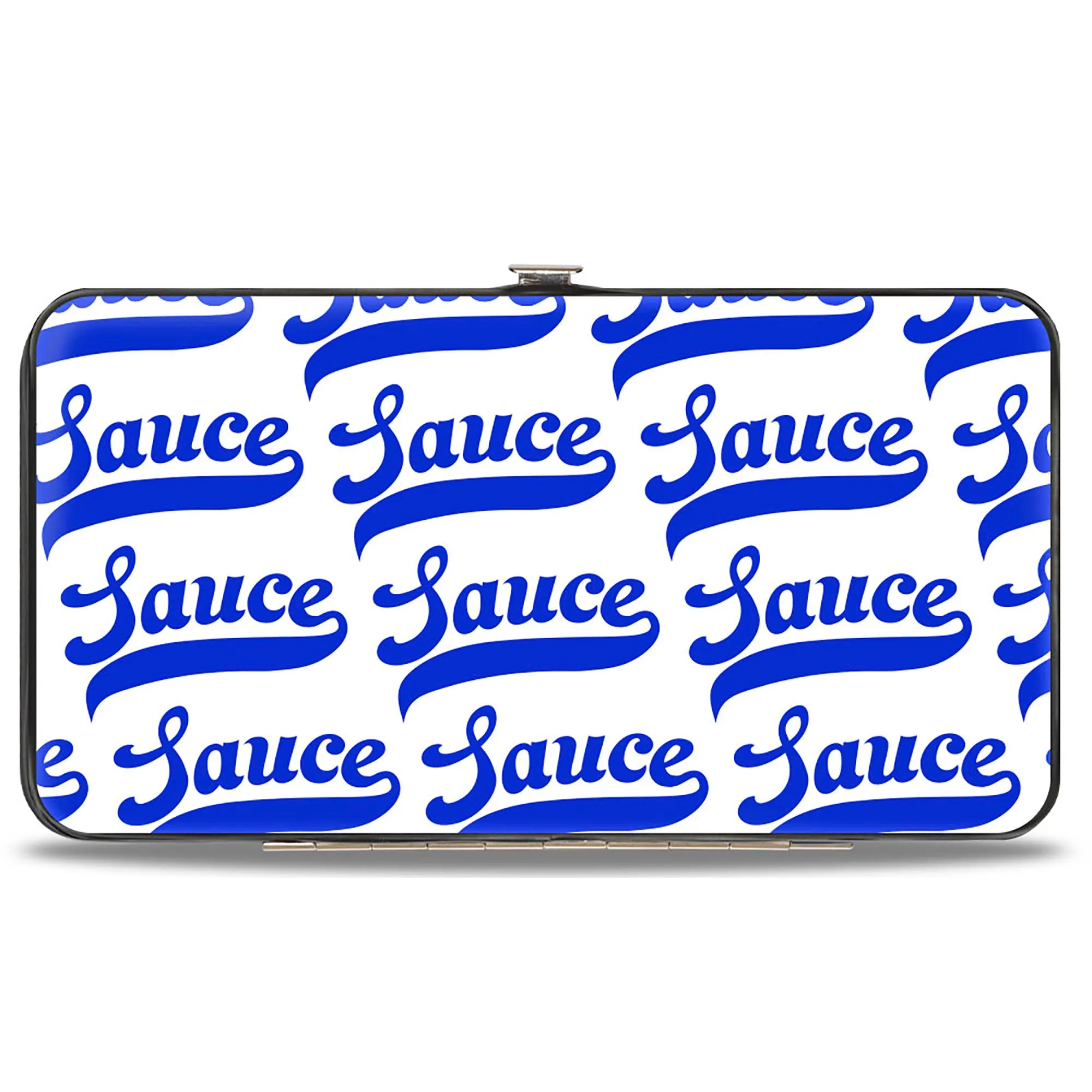 Hinged Wallet - SAUCE Baseball Script White/Blue