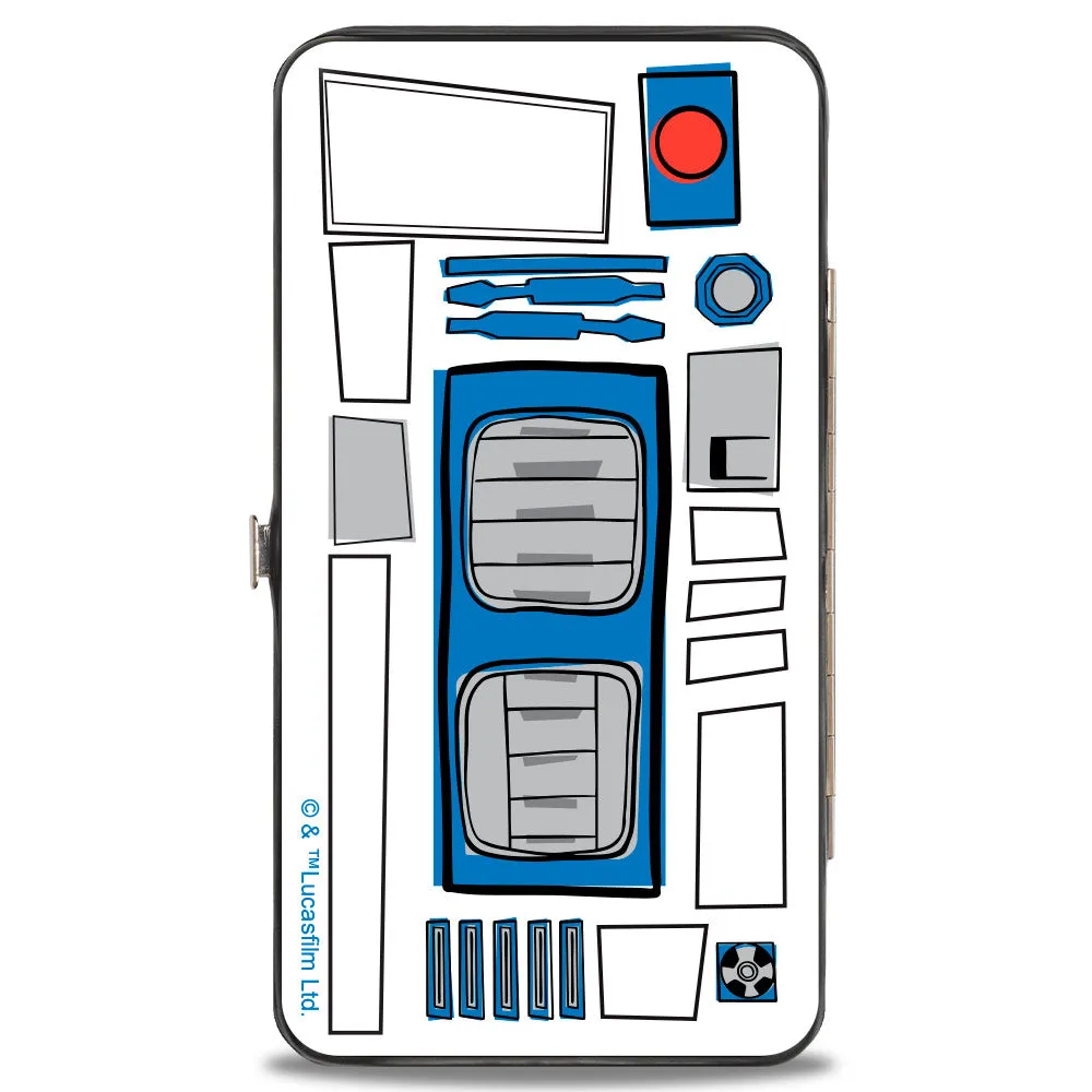 Hinged Wallet - Star Wars R2-D2 Pose   Parts CLOSE-UP White Gray Blue Red