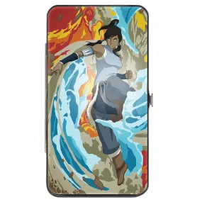 Hinged Wallet - The Legend of Korra Avatar Korra Elements Swirl Pose and Title Logo