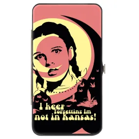 Hinged Wallet - The Wizard of Oz Dorothy and Flying Monkeys NOT IN KANSAS Quote Black/Yellow/Pink