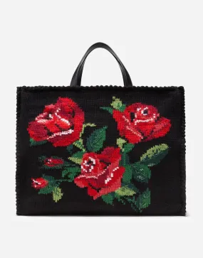 Large Beatrice Tote With Embroidered Roses