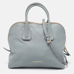 Light Blue Leather Greenwood Satchel