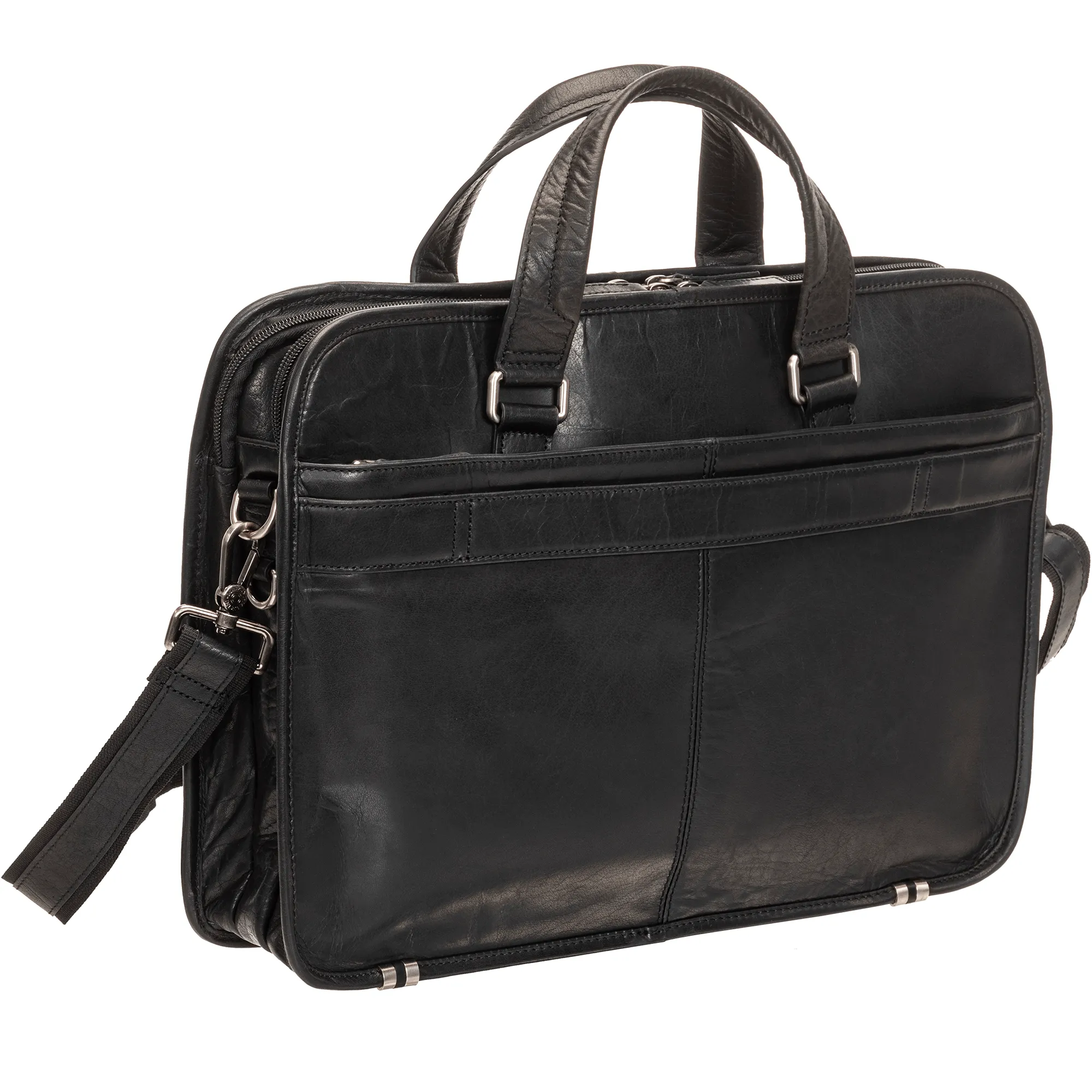 Mancini BUFFALO Triple Compartment Briefcase for 15.6” Laptop / Tablet