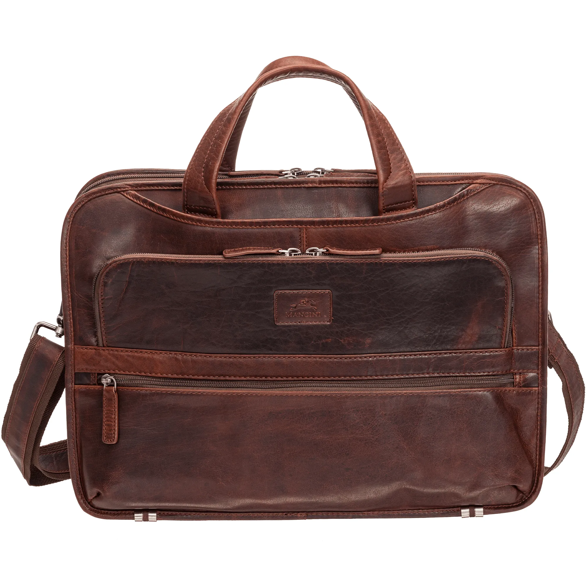 Mancini BUFFALO Triple Compartment Briefcase for 15.6” Laptop / Tablet