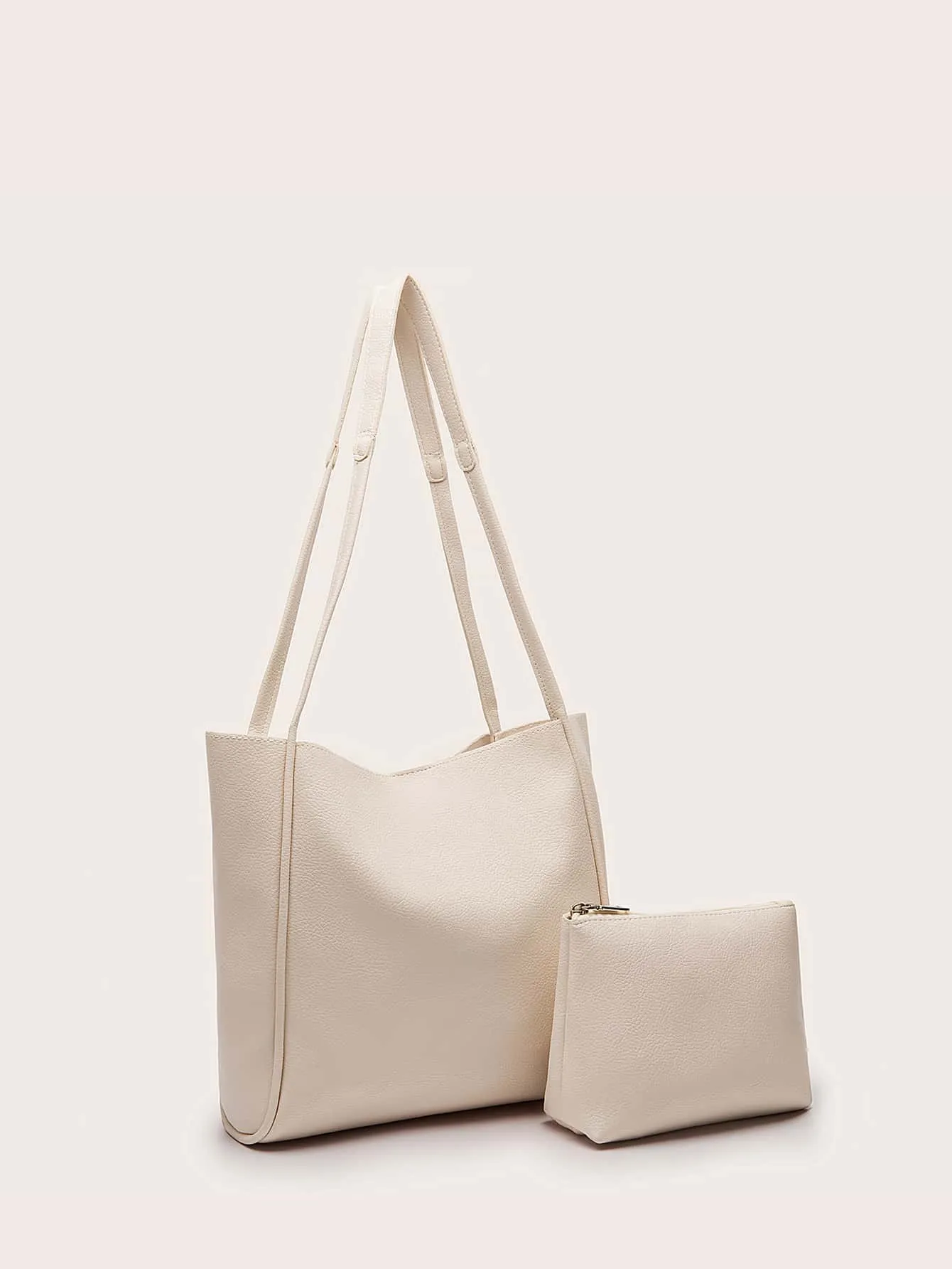 Minimalist Shoulder Tote Bag With Inner Pouch