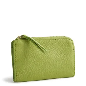 Vera Bradley Zip Card Pouch in Leather-Spinach Green