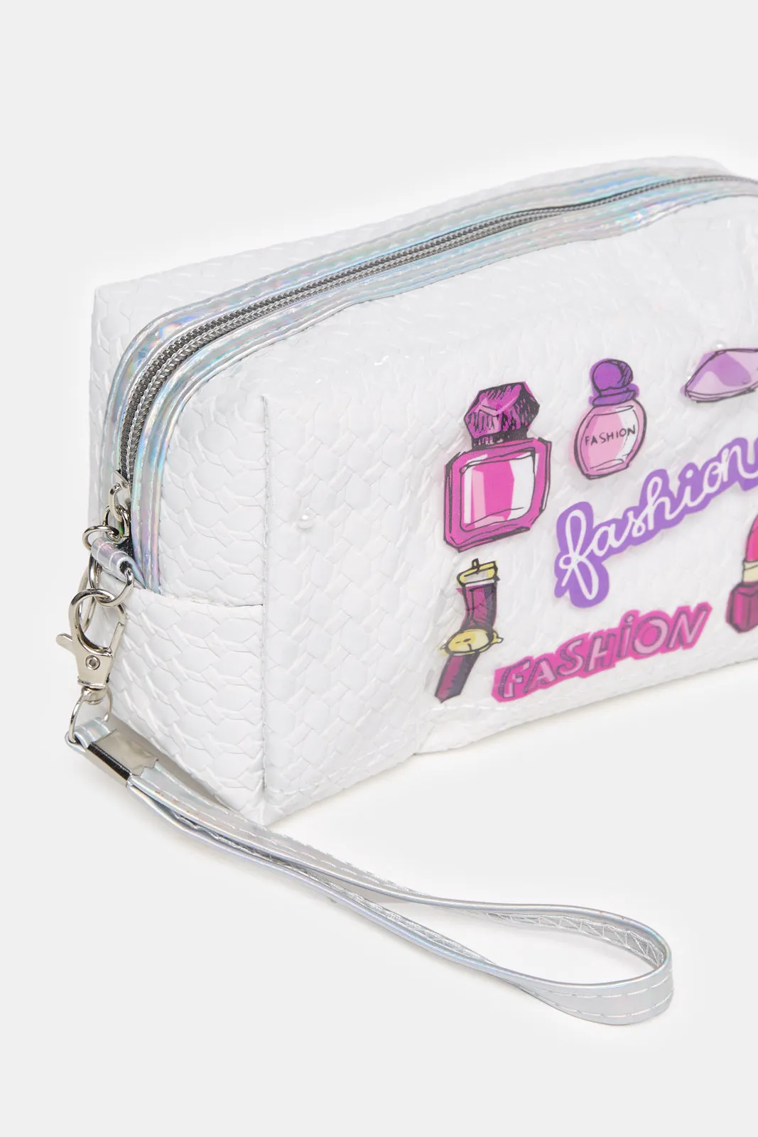 Women White Printed Pouch